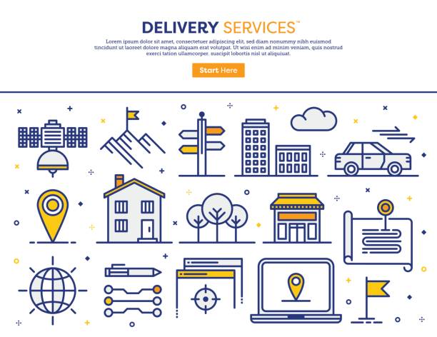 stockillustraties, clipart, cartoons en iconen met delivery services-concept - forens