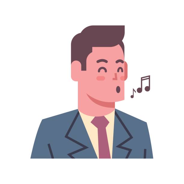 istock Male Singing Emotion Icon Isolated Avatar Man Facial Expression Concept Face 833712178