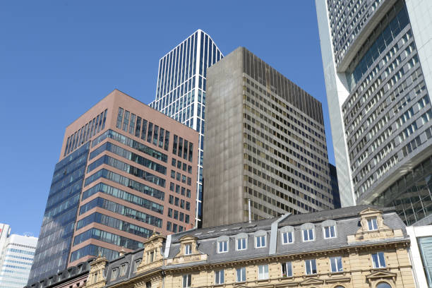 Skyscraper in Frankfurt Skyscraper in Frankfurt gebäude stock pictures, royalty-free photos & images