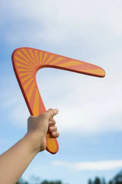 Photo of Boomerang in front of a blue sky