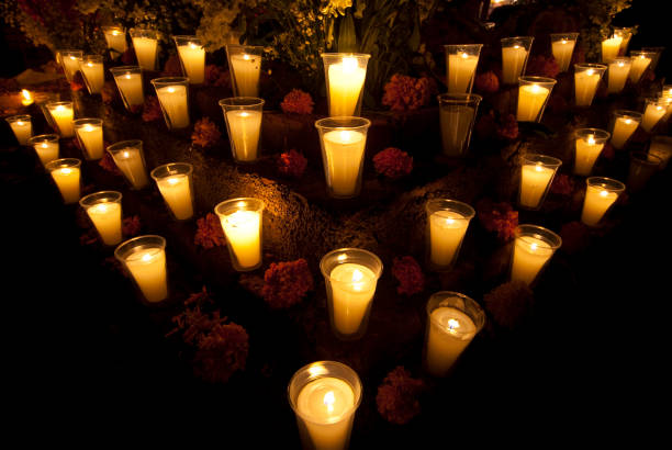 day of the dead altar. Traditional for dia de los muertos in Michoacan, Mexico.