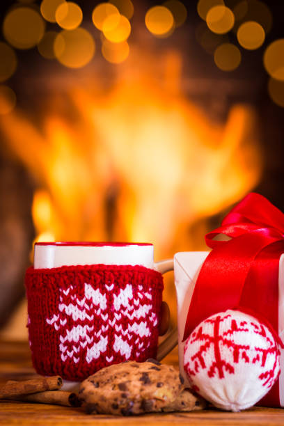 istock Christmas near fireplace 833739370