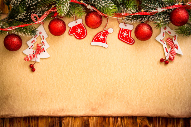 istock Christmas ornament on paper 833739512