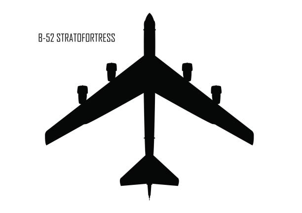 B-52 stratofortress silhouette B-52 stratofortress silhouette b 52 stratofortress stock illustrations