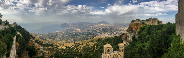 Panoramic view of Sicilian landscape