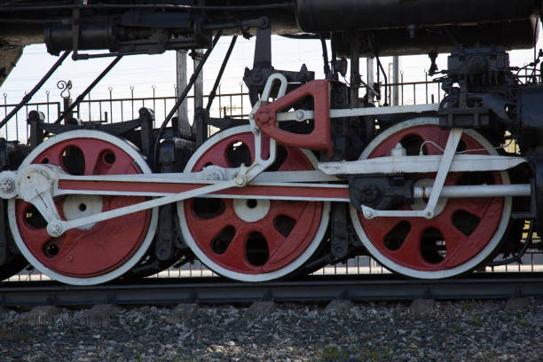 istock Wheel old railroad locomotive closeup 833747416