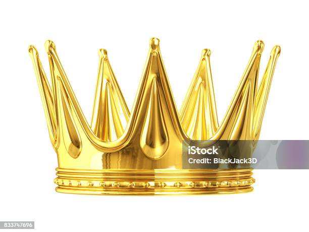 Gold Crown Stock Photo - Download Image Now - Crown - Headwear, King - Royal Person, Cut Out