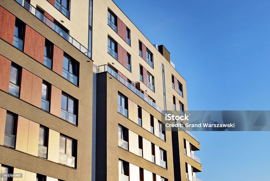 Modern, Luxury Apartment Building Architectural details of modern apartment building. Apartment Stock Photo