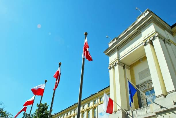 istock European Union flag and a Polish flag. 833768162