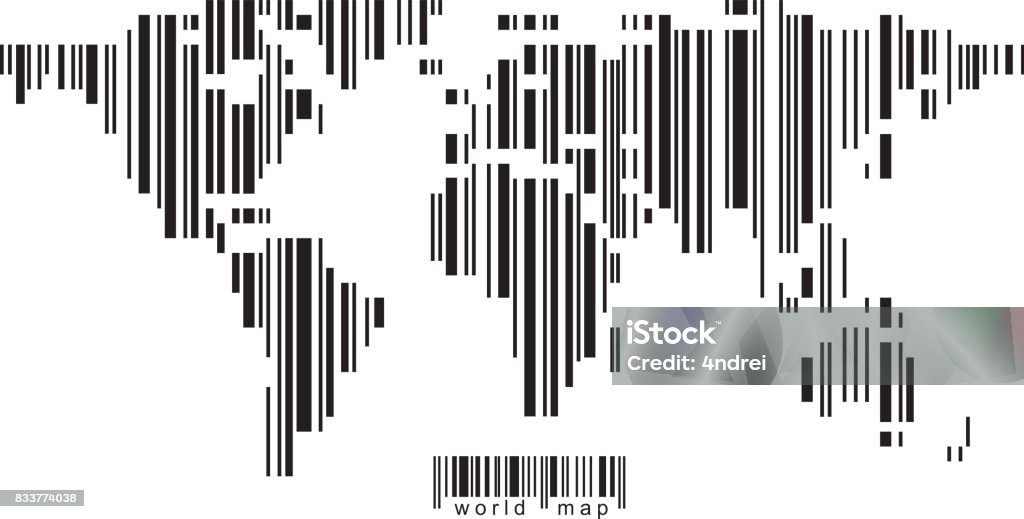 World Bar Code World Map As Barcode Stock Illustration - Download Image Now - Bar Code ...