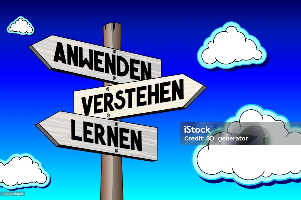Learning Signpost Signpost With Three Arrows Illustration Use Understand Learn Stock ...