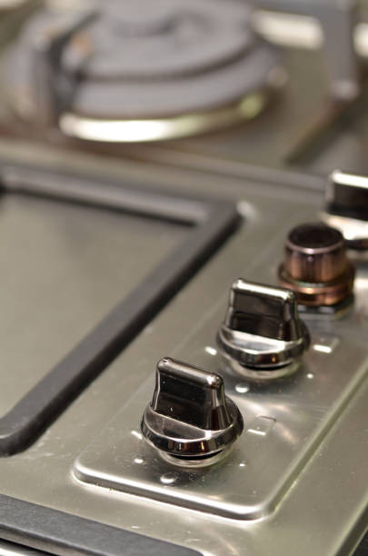 istock Modern shining metal gas cooker 833838774