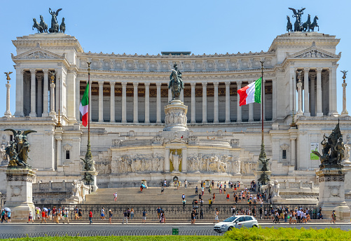 Altar of the Fatherland in Rome, Italy. Photo taken from the town square that it overlooks.