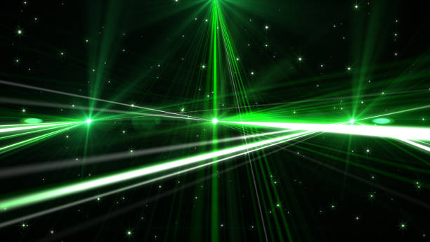 istock Flashing green glow laser composition 3d illustration 833876638