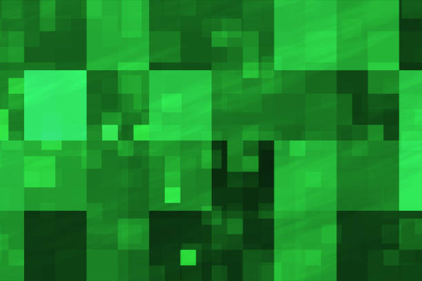 istock Abstract fractal green flashing cubes illustration background 833877892