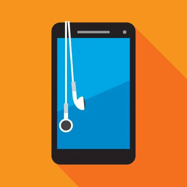 Vector illustration of Smartphone with Earbuds