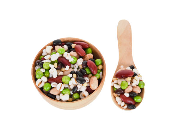 istock Cereals, seeds, beans on white background 833918358