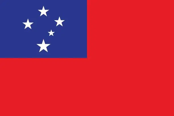Vector illustration of Flag of Samoa