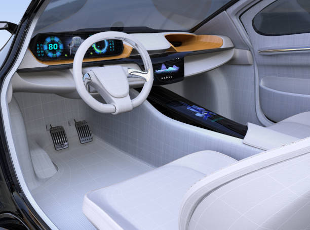 Electric vehicle interior concept in wireframe