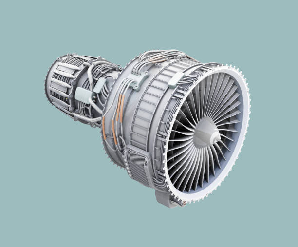 istock 3D wireframe clay render of turbofan jet engine isolated on green background 833970302