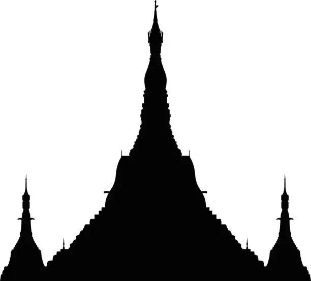 Vector illustration of Shwedagon Paya, Yangon, Myanmar