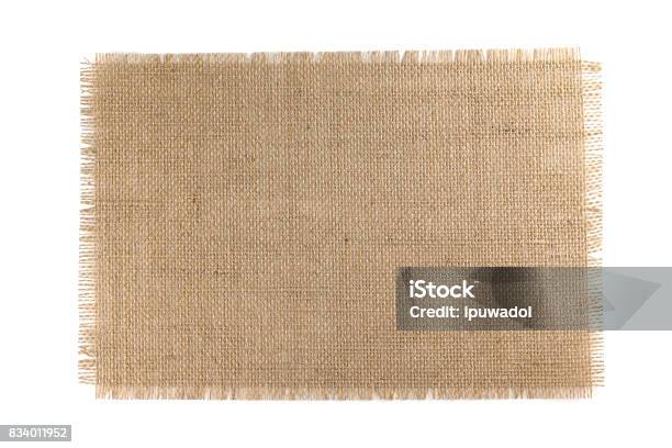 Burlap Fabric Isolated On White Background Stock Photo - Download Image Now - Burlap, Textile, Burlap Sack