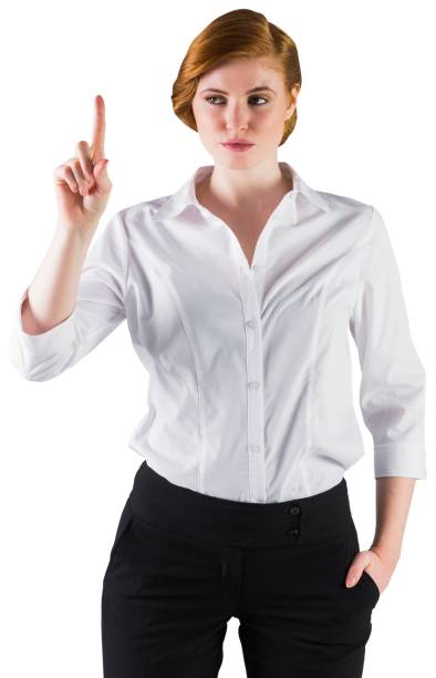 istock Businesswoman standing and pointing 834017340