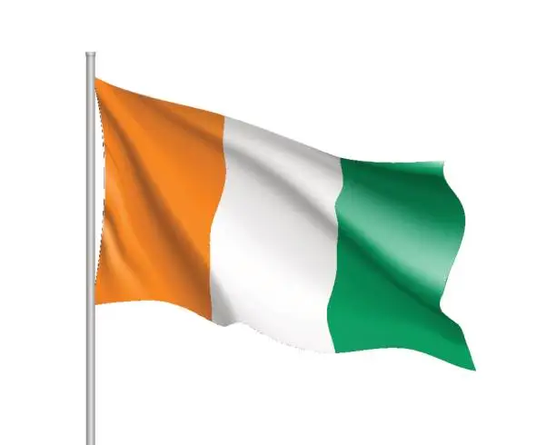 Vector illustration of Ivory Coast flag
