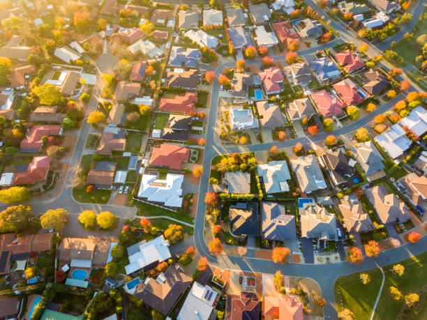 istock Aerial view of a typical suburb in Australia 834087892