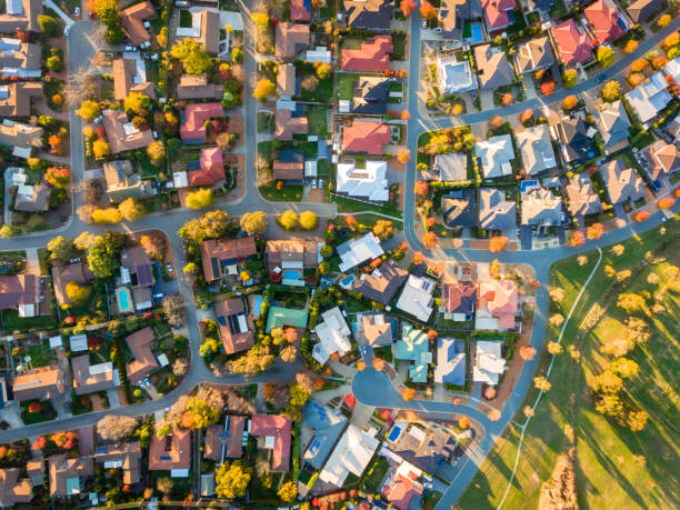 istock Aerial view of a typical suburb in Australia 834088000