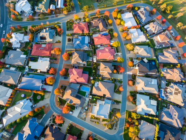 istock Aerial view of a typical suburb in Australia 834088038
