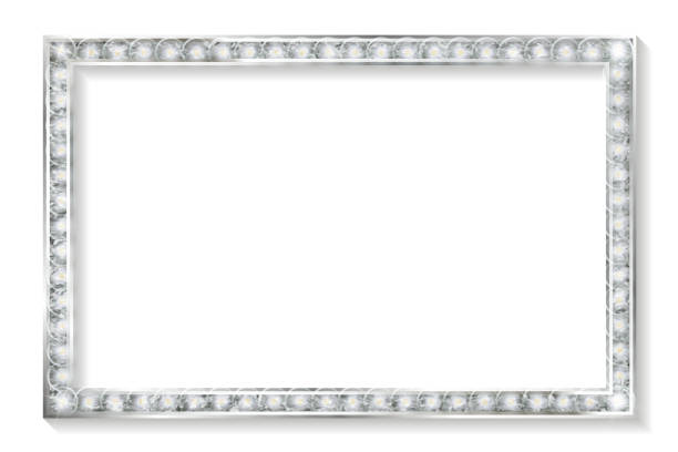 серебряная рамка кино на белом фоне. - 7003 stock illustrations