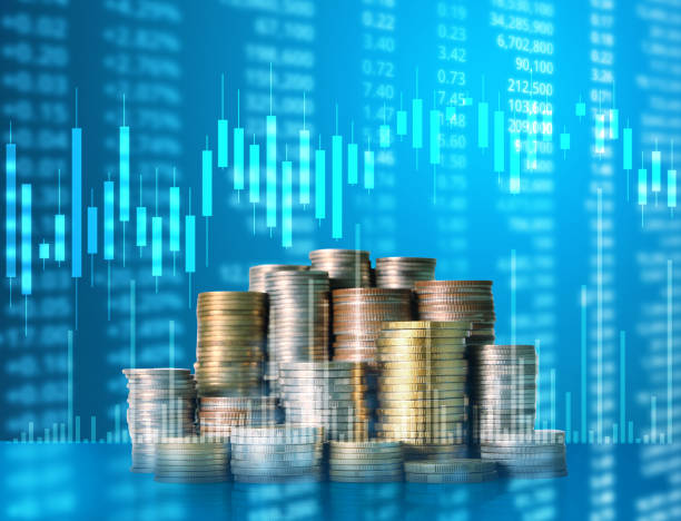 istock Coins graph stock market 834127504