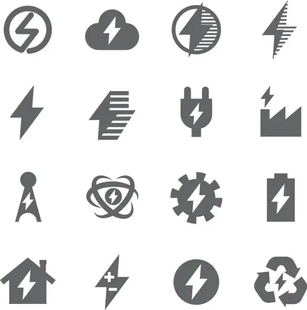 Vector illustration of energy power electricity icon sign symbol vector