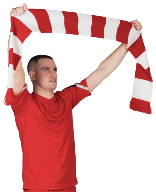 istock Football player holding striped scarf 834178182