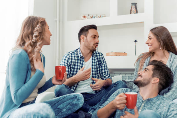 istock Friends having fun at home 834191156