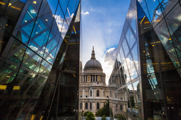 istock St Paul's Cathedral and modern glass architecture, London, UK 834191210