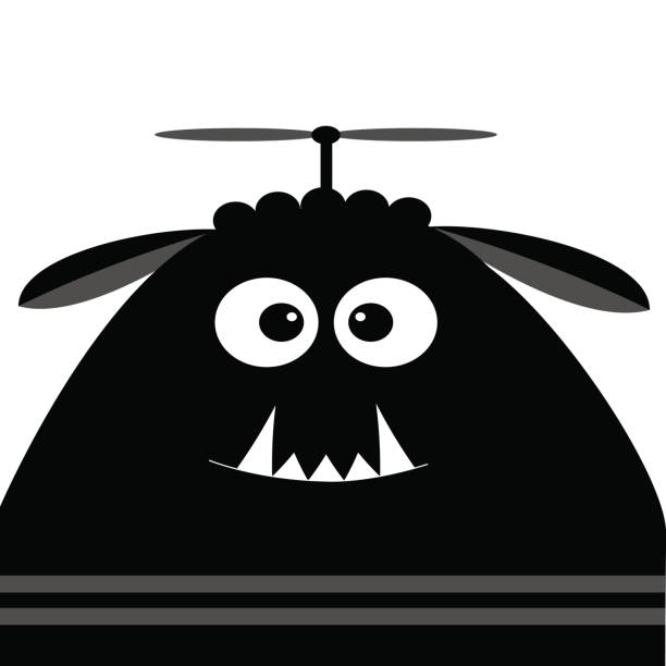 Funny Monster Head Silhouette With Fang Tooth And Propeller Cute Cartoon Character Black Color Baby Collection Isolated Happy Halloween Card White Background Flat Design Stock Illustration - Download Image Now - iStock Funny Monster Head Silhouette With Fang Tooth And Propeller Cute Cartoon Character Black Color Baby Collection Isolated Happy Halloween Card White Background Flat Design Stock Illustration - Download Image Now - iStock