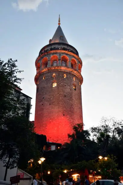 Galata Tower in the sunset, Istanbul, Turkey