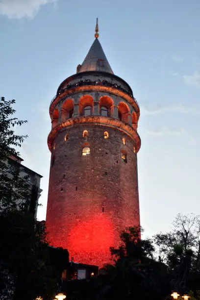 Galata Tower in the sunset, Istanbul, Turkey