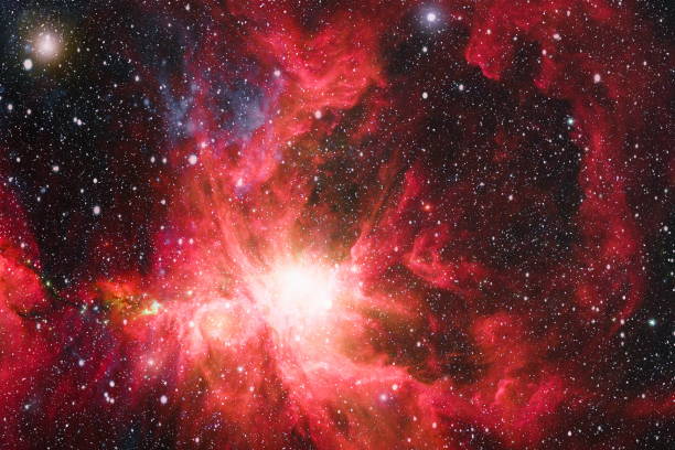 Yellow space galaxy stars background