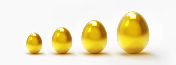 istock Gold Eggs Grow from Small to Large 834290126