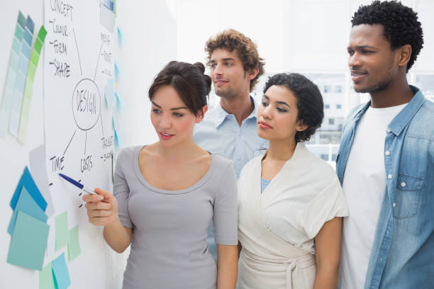 istock Artists in discussion in front of whiteboard 834303024