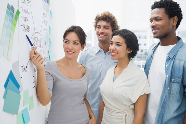 istock Artists in discussion in front of whiteboard 834303062