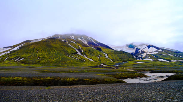 hofsjokull 화산과 빙하, sprengisandur, 아이슬란드를 파노라마 보기 - hofsjokull 뉴스 사진 이미지