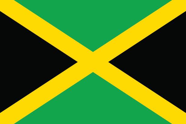 flaggensymbol jamaika flach - greater antilles stock-grafiken, -clipart, -cartoons und -symbole