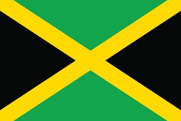 Flag Jamaica flat icon Flag Jamaica flat icon. State insignia of the nation in flat style on the entire page. National symbol in the form of a vector illustration greater antilles stock illustrations