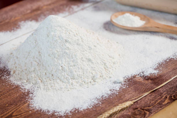 istock wheat and flour on rustic wooden table 834345526