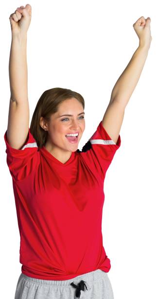 istock Pretty football fan cheering 834350314