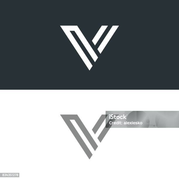 Letter V Icon Design Template Elements Stock Illustration - Download Image Now - Letter V, Icon Symbol, Vector